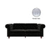 Black Velvet Chesterfield Coil Sofa Futon