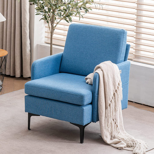 Blue Mid-Century Modern Accent Chair