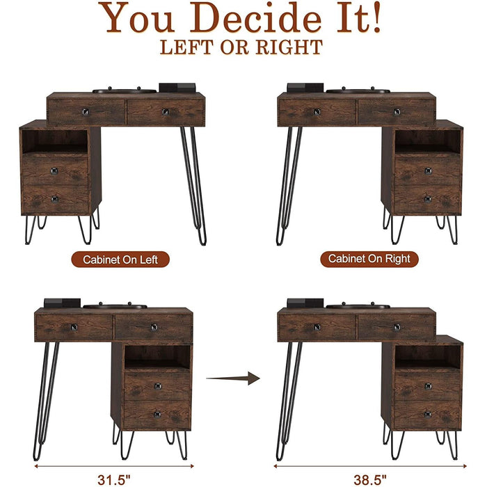 Vanity Desk Set with Drawers and Mirror