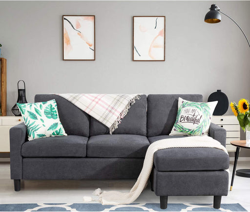 Linen L-Shaped Sectional Sofa