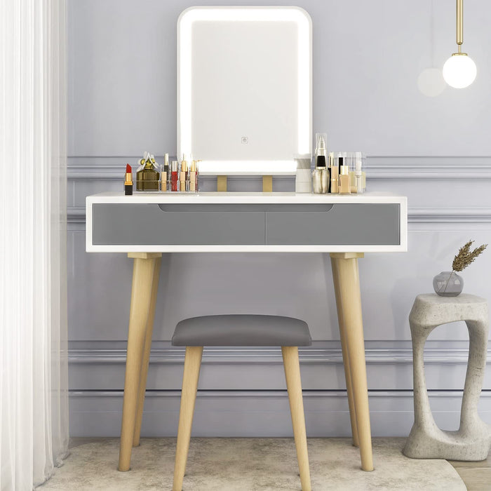 Vanity Table Set with Adjustable Brightness