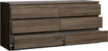 Truffle 6 Drawer Double Dresser