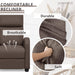 Brown Fabric Recliner Sofa with Thick Cushion