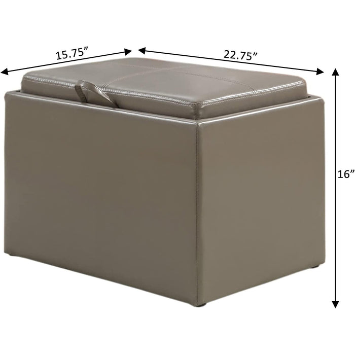 Gray Ottoman with Storage by Designs4Comfort