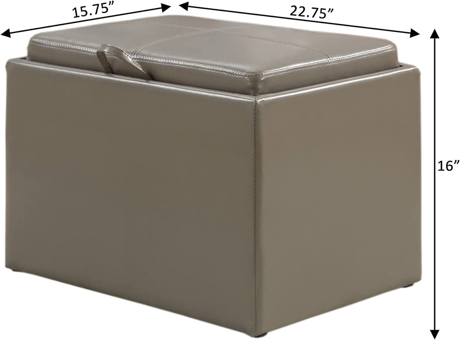 Gray Ottoman with Storage by Designs4Comfort