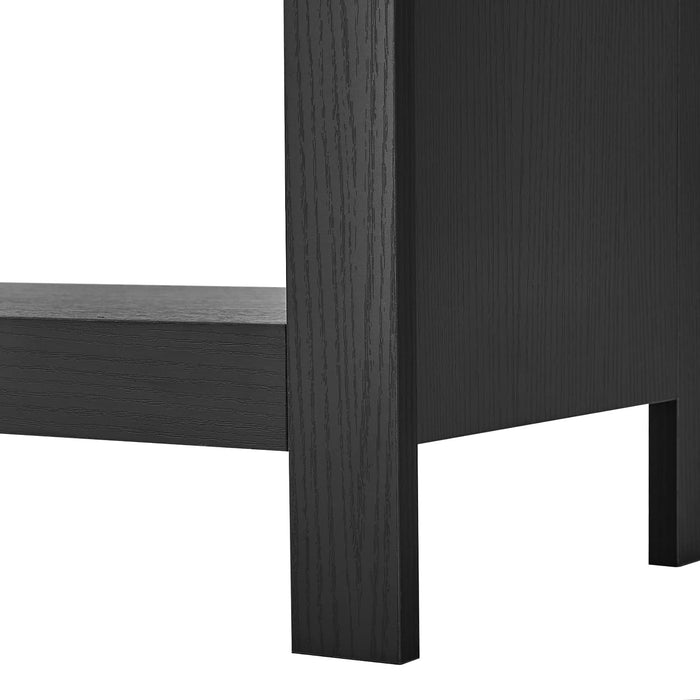 Black TV Stand with Storage Shelves for 50″ TV