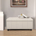 Cream Ottoman Bench with Lift-Top Storage