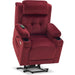 Lay Flat Lift Recliner with Power Headrest, Massage and Heat, Fabric, Burgundy, Small