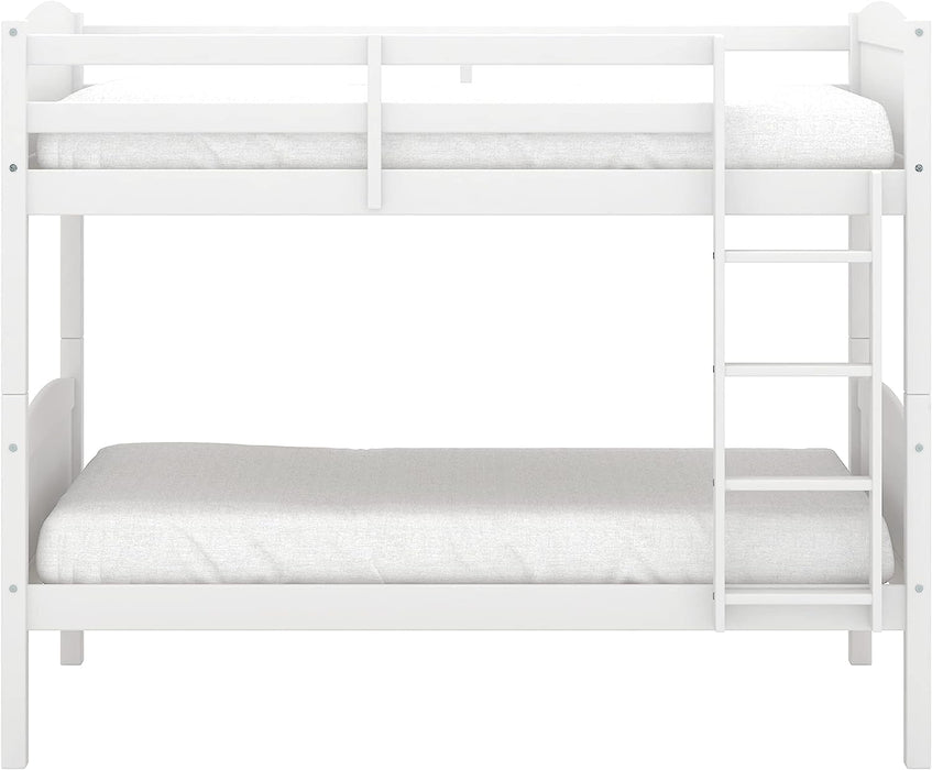 Contemporary Twin Arch Bunk Bed, White