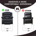 Black Recliner Chair with Overstuffed Arm and Back