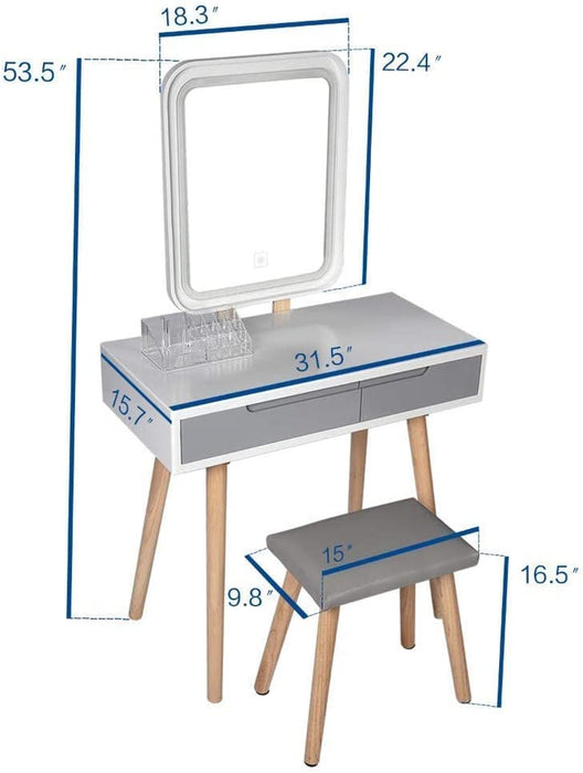 Vanity Table Set with Adjustable Brightness