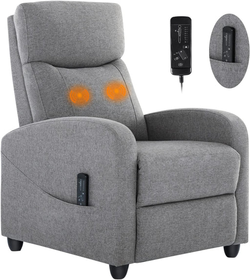 Grey Fabric Padded Seat Backrest Recliner Chair