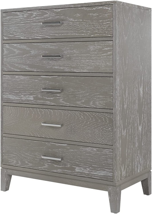 Grey Grain Wooden Storage Cabinet with 6 Drawers