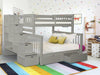 Gray Twin over Full Bunk Bed with Stair Drawers