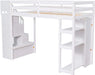 Twin Loft Bed with Stairs and Storage Drawers
