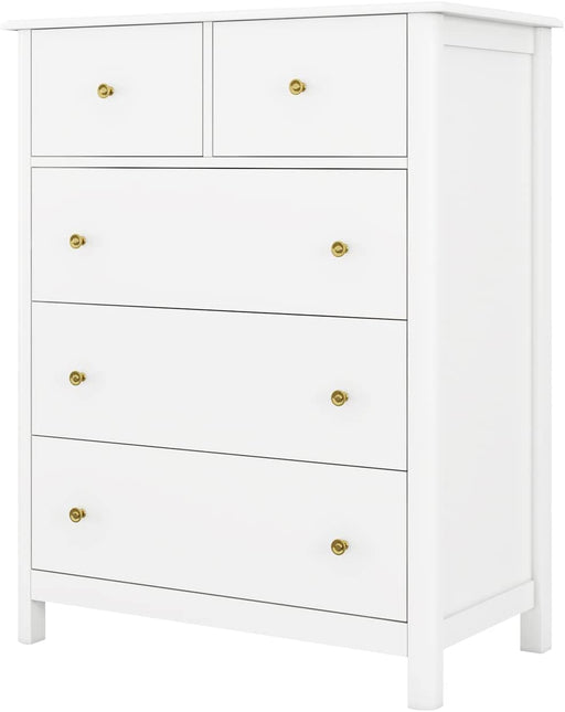 White Drawer Chest for Bedroom, Nursery, and Living Room