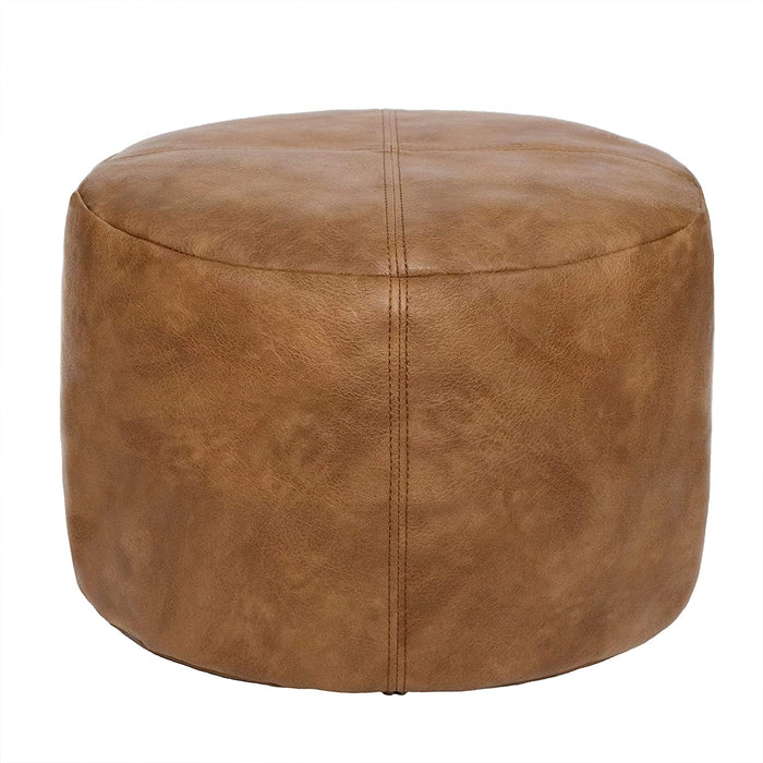 Handmade Mocha Pouf Ottoman with Storage