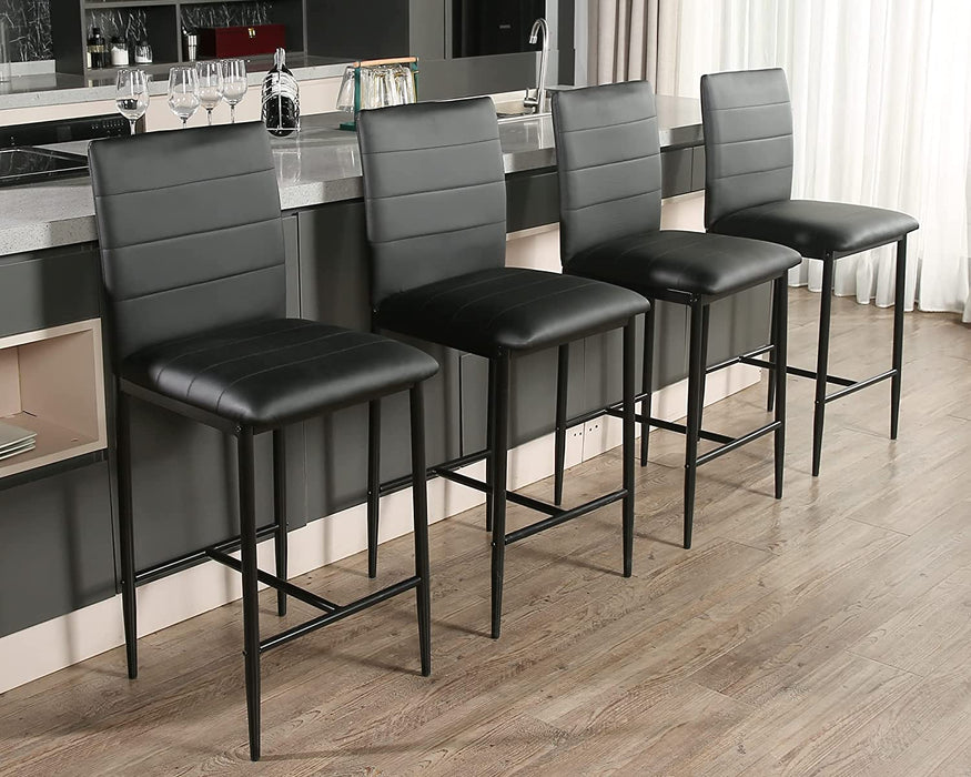 Counter Height Stools Set of 4 Modern PU Leather