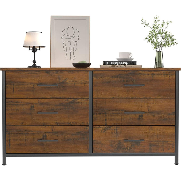 Industrial 6-Drawer Double Dresser