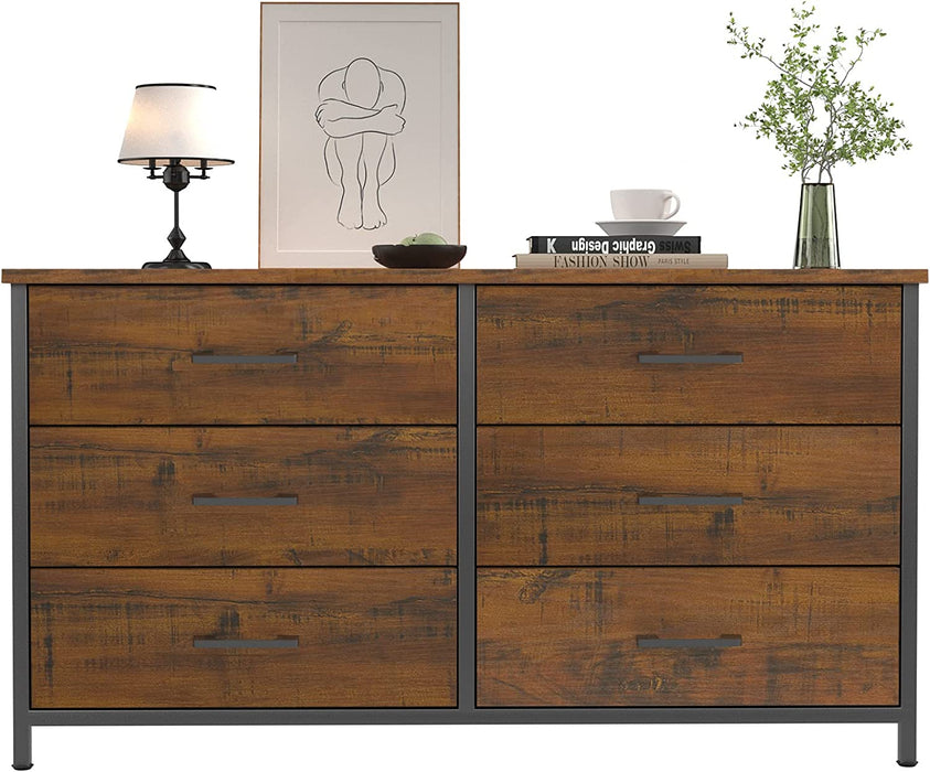 Industrial 6-Drawer Double Dresser