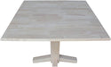 Square Dual Drop Leaf Dining Table in Unfinished Wood