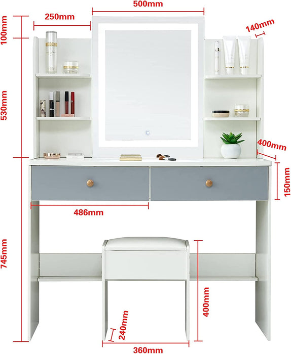 White Bathroom Vanity Table Set