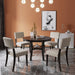 5-Piece round Kitchen Dining Table Set with Upholstered Chairs, Espresso