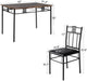 Kitchen Dining Room Table Sets for 4, Retro-Brown