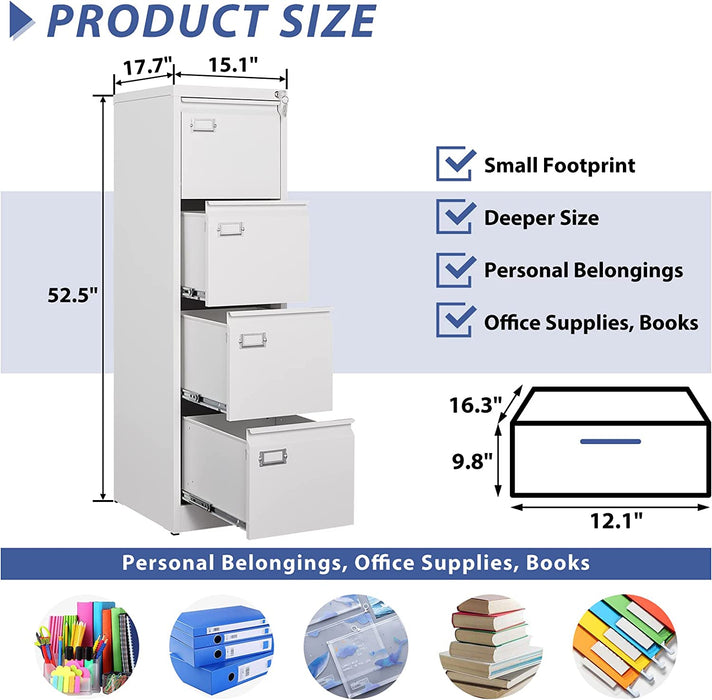 Lockable Metal File Cabinet for Home Office