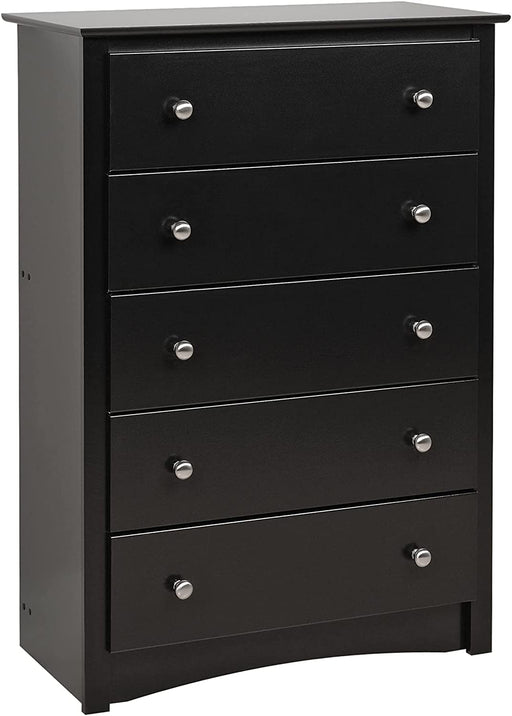 Sonoma 5-Drawer Chest for Bedroom in Black