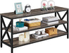 Industrial Taupe TV Stand with Storage Shelves