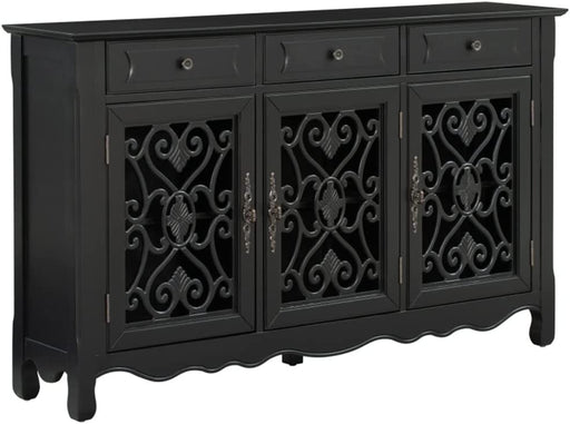 Console Table Sideboard with Doors, Drawers and Adjustable Shelves, 59.8″