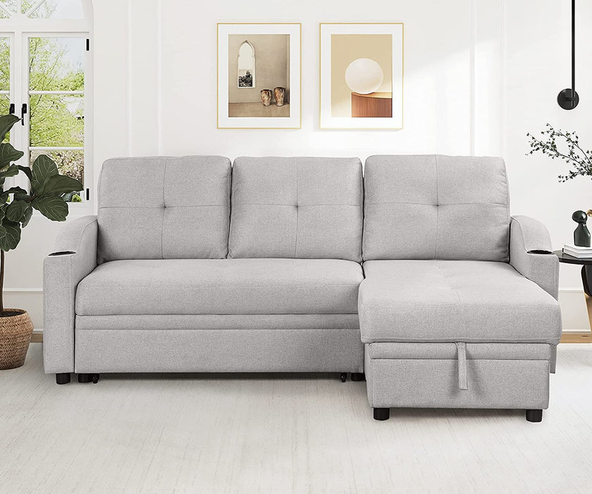 Reversible Sleeper Sectional Sofa with Storage