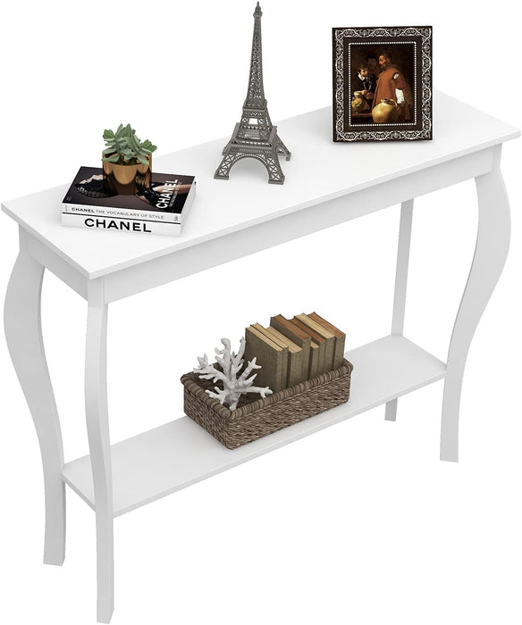White Entryway Console Table, Chic Accent Piece