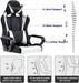 Ergonomic Gaming Chair with Lumbar Support (White)