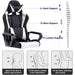 Ergonomic Gaming Chair with Lumbar Support (White)