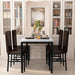 5 Piece Faux Marble Dining Table Set