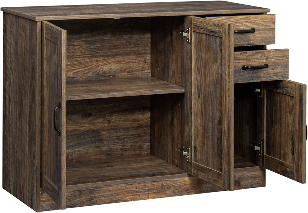 Farmhouse Espresso Buffet Sideboard Server with Adjustable Shelf