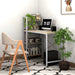 Small 4-Tier Desk with Bookshelf - Natural/White