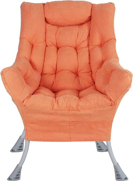 Orange High-Backed Upholstered Armchair for Modern Living Rooms