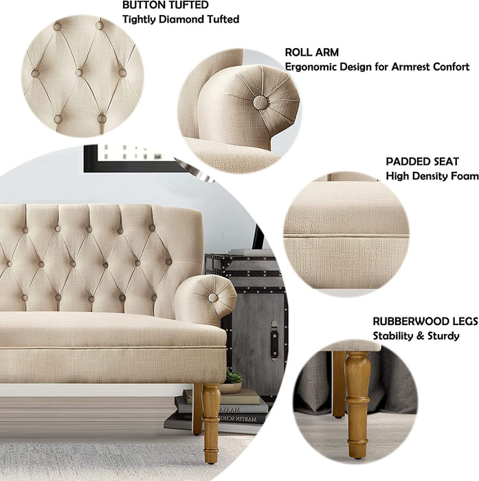 Warm Beige Hermosa Para Sala Love Seats Sofa Set