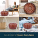 Handmade Moroccan Leather Pouf Cover - Sustainable