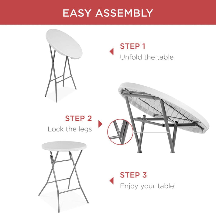 2.63 Foot Bar Height round Plastic Folding Table