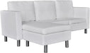 White Artificial Leather Sectional Sofa