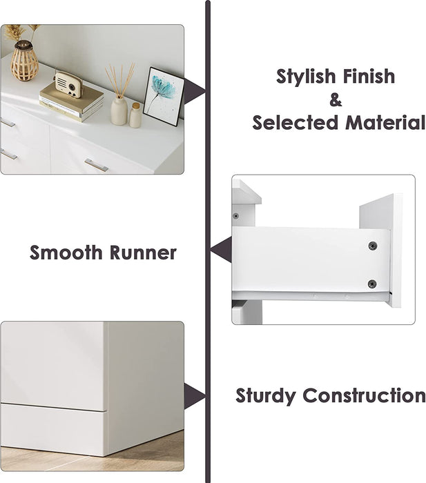 White 6-Drawer Floor Storage Cabinet