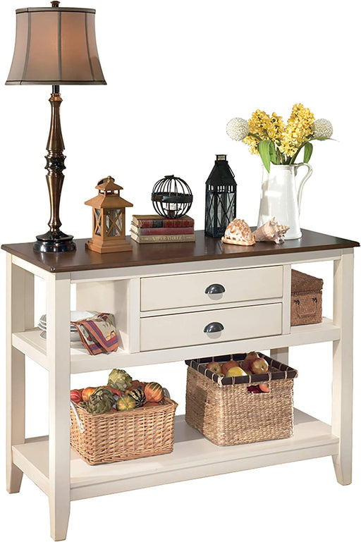 Whitesburg Cottage Dining Room Server in Brown and White