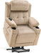 Lay Flat Lift Recliner with Power Headrest, Massage and Heat, Fabric, Beige, Small