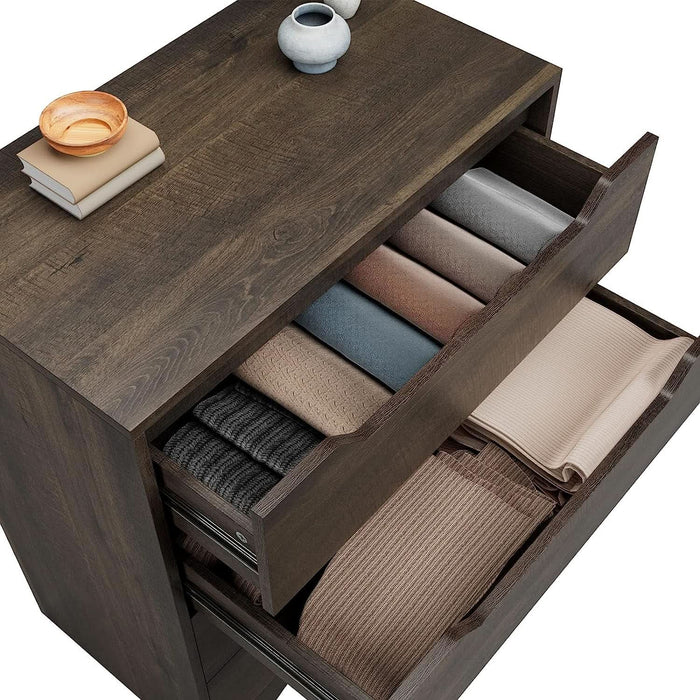 Modern 4 Drawer Dresser Walnut Finish For Bedroom Storage — ShipItFurniture Modern 4 Drawer Dresser Walnut Finish For Bedroom Storage — ShipItFurniture