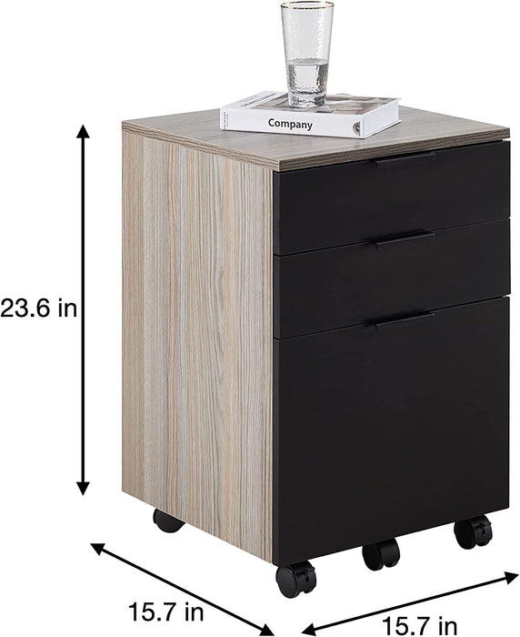 Portable Locking Wood File Cabinet for Home Office