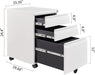 Mobile 3-Drawer File Cabinet with Lock